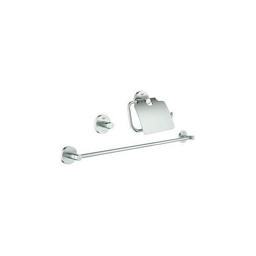 Grohe Essentials Bad-Set 40775DC1 Supersteel, 3 in 1, verdeckte Befestigung