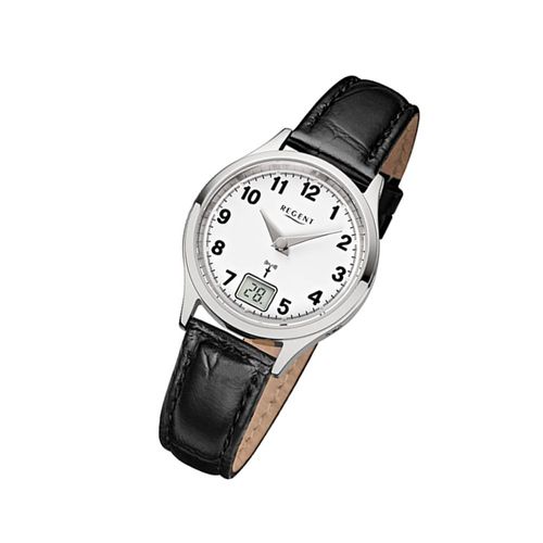 Regent Armbanduhr schwarz FR-192 Damen Analog-Digital-Funkuhr URFR192