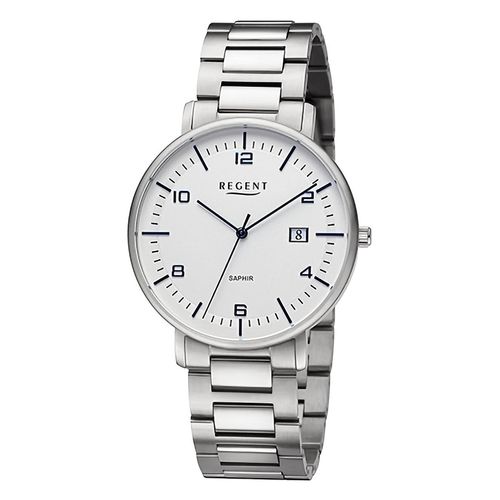 Regent Herren Uhr Metallarmband Metall Armbanduhr Analog silber URF1521