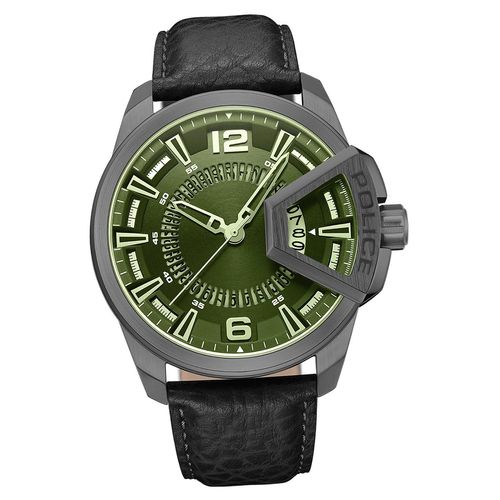 Police Leder Herren Uhr Analog Armband schwarz Police Underlined D2UPOB0005603