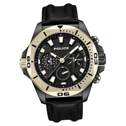 Police Leder Herren Uhr Multifunktion Armband schwarz Police Electrical D2UPOF0022501