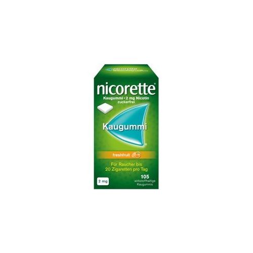 nicorette 2 mg Nikotinkaugummi freshfruit zur Raucherentwöhnung