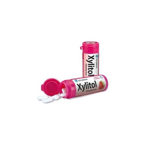 MIRADENT Xylitol Kaugummi Erdbeere