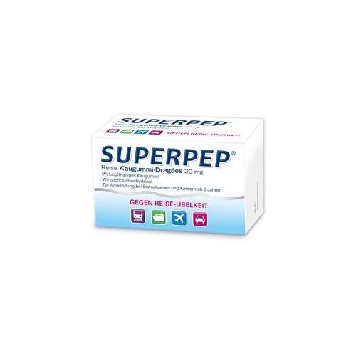 SUPERPEP Reise Kaugummi-Dragees 20 mg