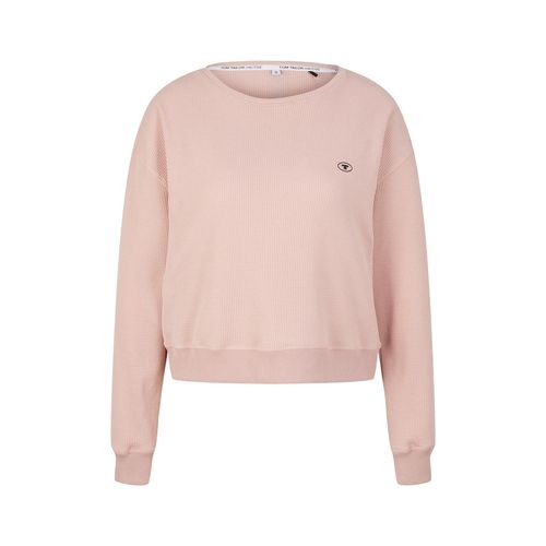 TOM TAILOR Damen Atmungsaktives Sweatshirt, rosa, Logo Print, Gr. M