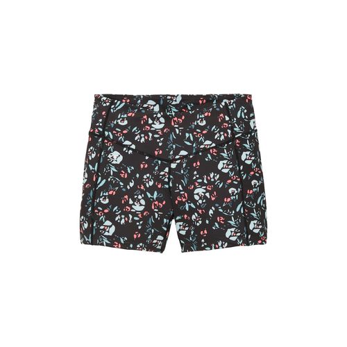 TOM TAILOR Damen Gemusterte Shorts, schwarz, Gemustert, Gr. L