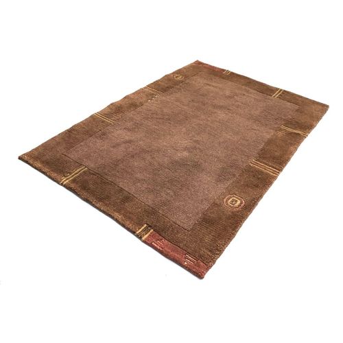 Wollteppich MORGENLAND "Nepal Teppich Erlon", orange, B:120cm H:18mm L:180cm, Schurwolle, Teppiche, Nepalteppich, handgeknüpft
