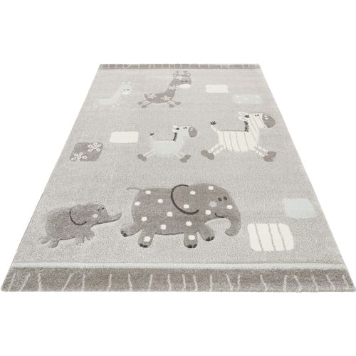 Kinderteppich ESPRIT "Kids Lucky Zoo 2.0" Teppiche Gr. B: 200cm, 13mm, L: 290cm, grau Kinder Zoo Motiv Teppich