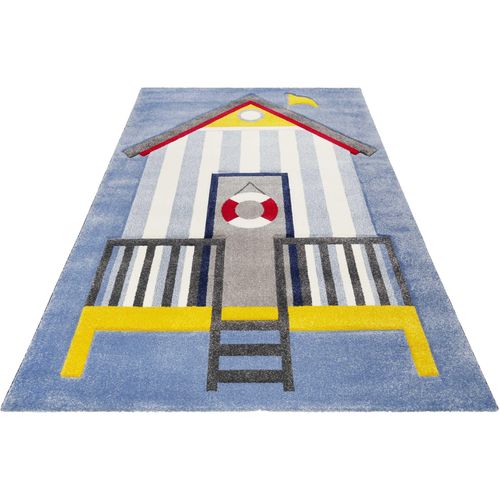 Kinderteppich ESPRIT "Sea Castle ESP-21070" Teppiche Gr. B: 160cm, 13mm, L: 225cm, blau Kinder Kurzflor mit maritimem Muster, Strandschloss