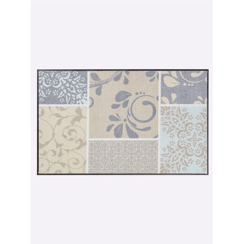 Fußmatte SALONLOEWE Gr. 5, blau (hellblau, taupe, bedruckt), B:60cm H:7mm L:180cm, Polyamid, Kunstfaser, Teppiche