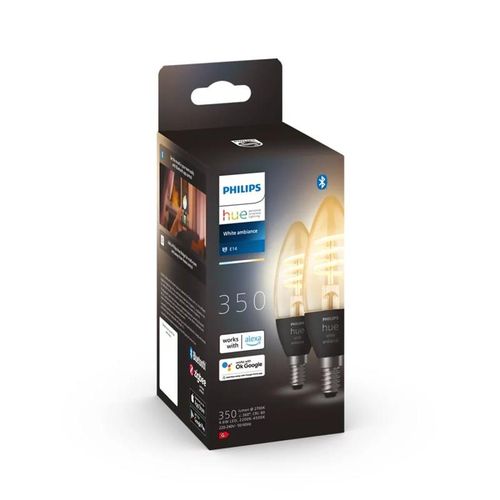 PHILIPS Hue White Ambiance LED, E14 Doppelpack, 8719514411869,