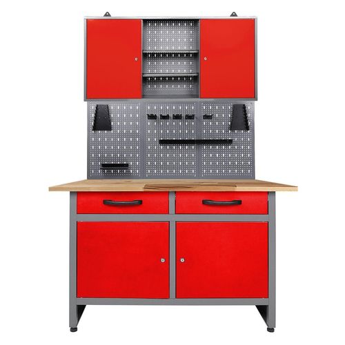 Werkstatt Set Werner 120 cm 1 Schrank rot