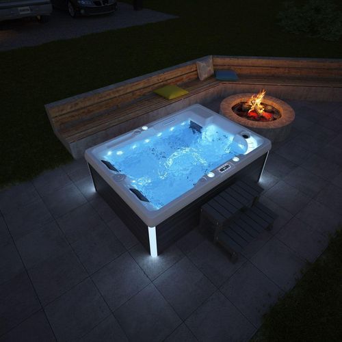 Outdoor Whirlpool Elba inkl. Heizung, Hydromassage, Bluetooth und Farblicht