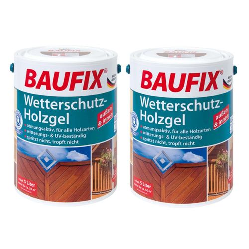 Wetterschutz-Holzgel kastanie 5 L 2-er Set