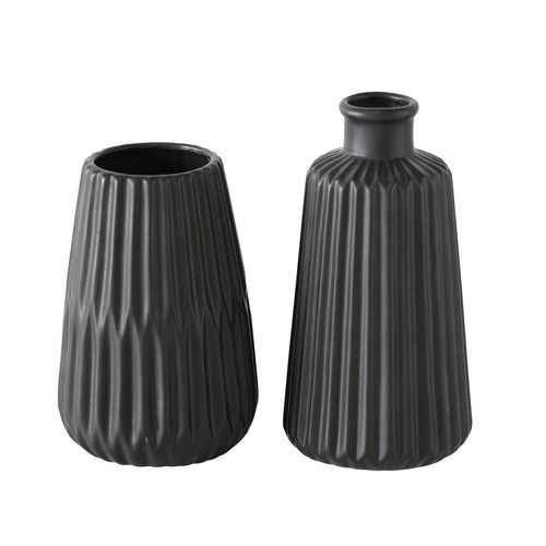 Boltze Vase Esko 2er-Set, Schwarz