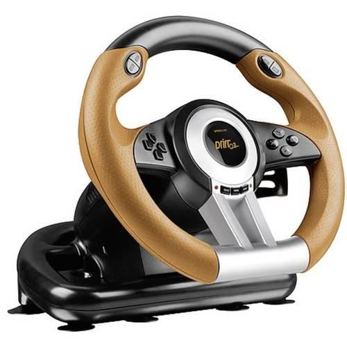 SpeedLink DRIFT O.Z. Racing Wheel Lenkrad USB PC Schwarz, Orange inkl. Pedale