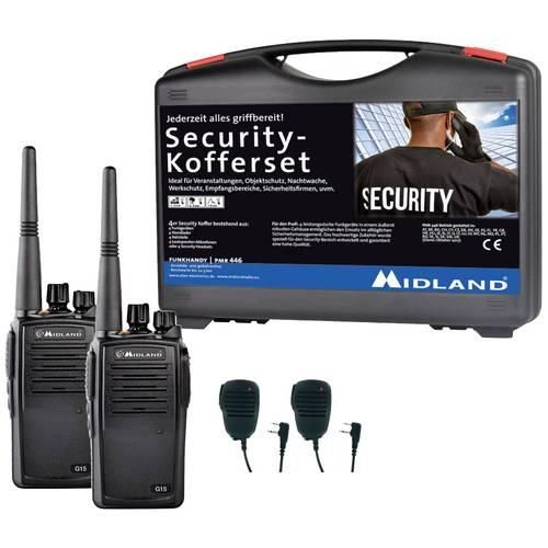 Midland G15 Pro PMR 2er Security inkl. SM 600-M C1127.S1 PMR-Handfunkgerät 2er Set