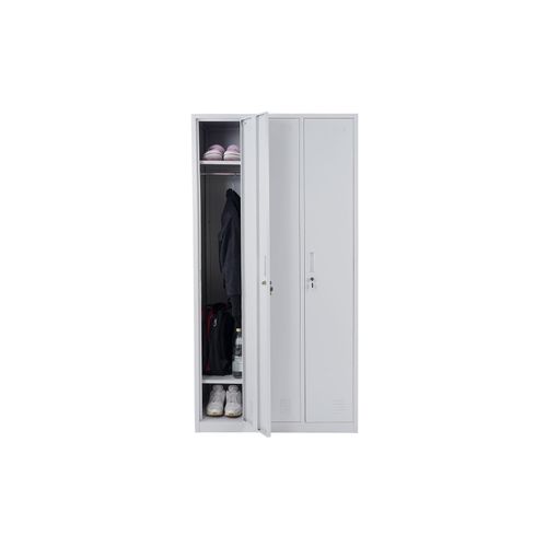 Schließfach Preston T829, Spind Wertfachschrank Schließfachschrank, Metall 3 Fächer ~ grau