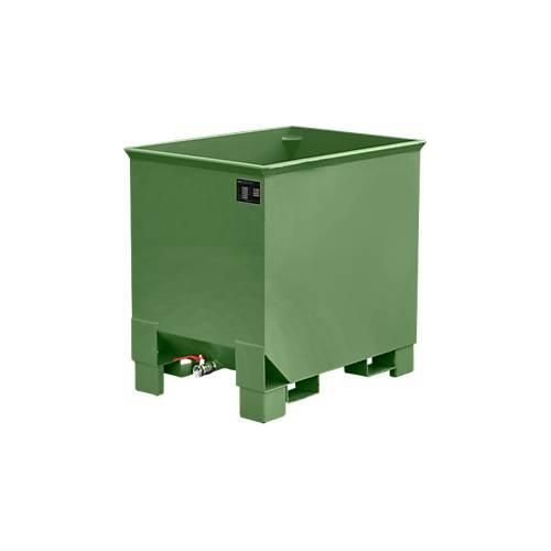 Behälter für Routenzüge Typ CS 30, 3-fach stapelbar, Inhalt 0,3 m³, bis 500 kg, resedagrün RAL 6011