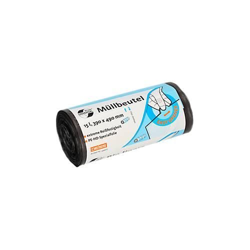 Deiss UNIVERSAL PLUS® Müllbeutel, aus HDPE, B 390 x H 490 mm, 15 Liter, grau, 50 Stück