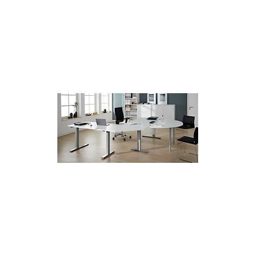 Ansatztisch, 135°, B 800 x T 800 mm, weiß/weißalu