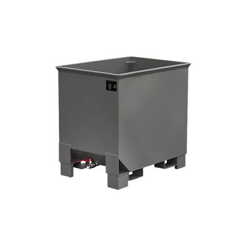 Behälter für Routenzüge Typ CS 30, 3-fach stapelbar, Inhalt 0,3 m³, bis 500 kg, mausgrau RAL 7005