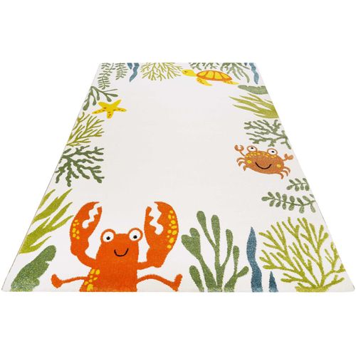 Esprit Kinderteppich »Waterworld ESP-21073«, rechteckig, 13 mm Höhe, buntes Strandmotiv, Kurzflor, Krabbe & co.