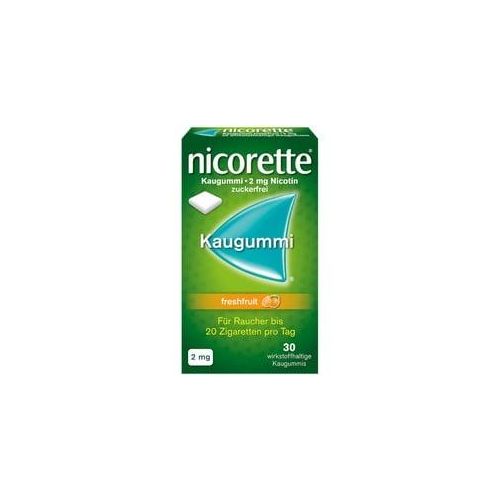 nicorette 2 mg Nikotinkaugummi freshfruit zur Raucherentwöhnung