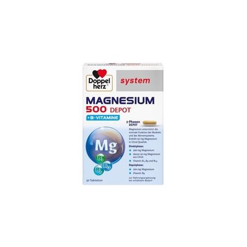 Doppelherz system MAGNESIUM 500 DEPOT + B-Vitamine