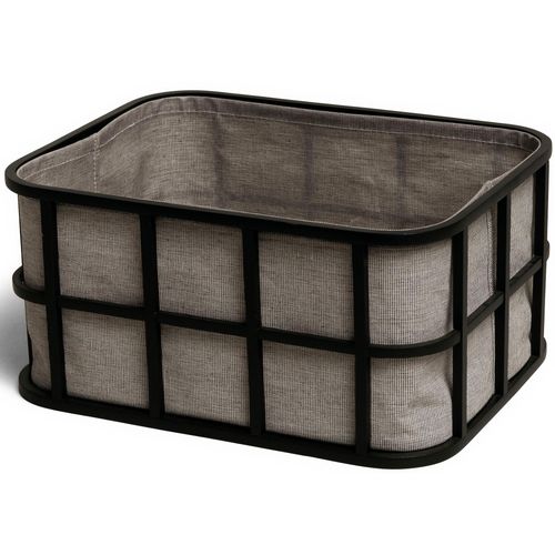 Aufbewahrungsbox MÖVE, grau (grau, schwarz), B:41,5cm H:20cm T:32cm, Bambus, Aufbewahrungsboxen, BxTxH: 41,5x32x20 cm, Bambus