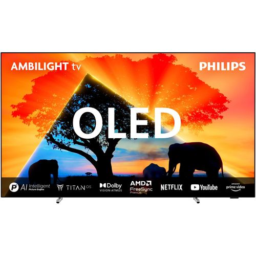 F (A bis G) PHILIPS OLED-Fernseher Fernseher Gr. 77, schwarz