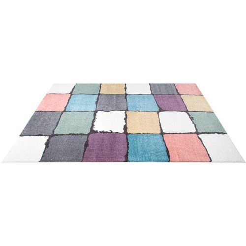 Teppich CARPET CITY "YOUNG919" Teppiche Gr. B: 160cm, 11mm, L: 230cm, bunt Bunter Kinderteppich mit Karo-Muster