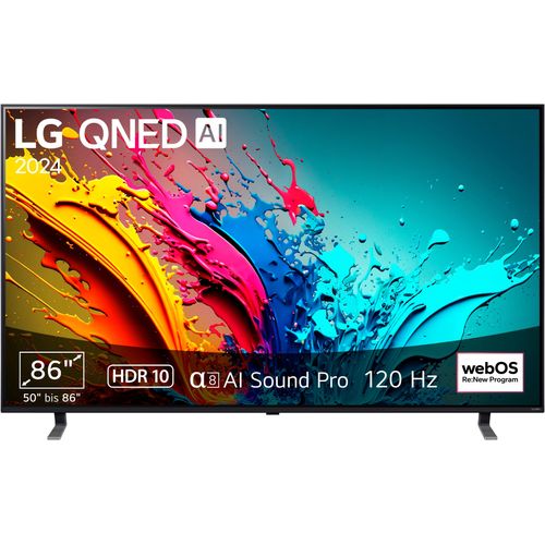 LG QNED-Fernseher, D (A-G), Fernseher, schwarz, 86 Topseller