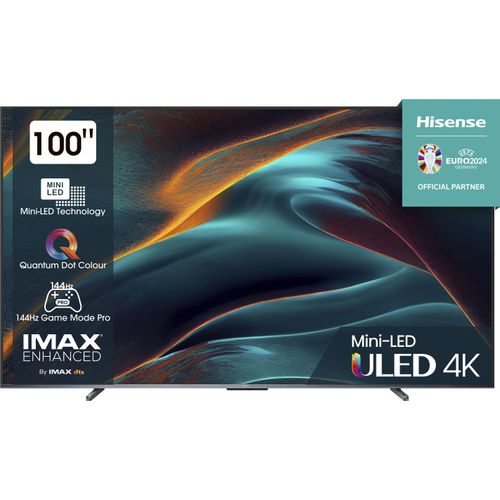 F (A bis G) HISENSE Mini-LED-Fernseher Fernseher 4K UHD schwarz