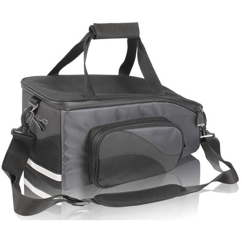 Gepäckträgertasche XLC "System Gepäckträgertasche", grau (anthrazit, schwarz), Taschen, B/H/T: 35cm x 16cm x 18cm, Polyester, B:35cm H:16cm T:18cm