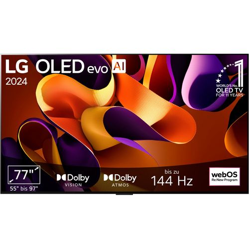 F (A bis G) LG OLED-Fernseher Fernseher Gr. 77, schwarz