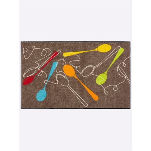 Fußmatte SALONLOEWE Gr. 3, bunt (taupe, bunt), B:60cm H:7mm L:85cm, Polyamid, Kunstfaser, Teppiche