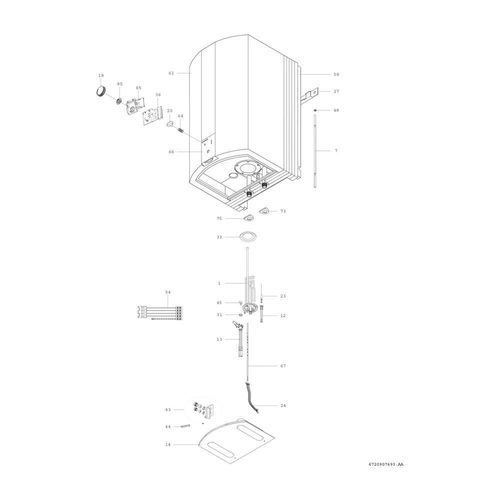 BOSCH Wandspeicher TR5500T 30 EB 655x410x394, 3 kW, 30 L, Ein-/Zweikreis 7736504776