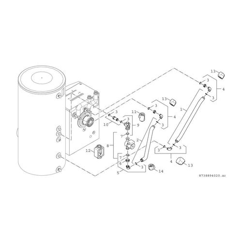 BOSCH Zubehör Warmwasserspeicher BCC 32 Kessel-Speicher-Verbindungsleitungen 7736602294