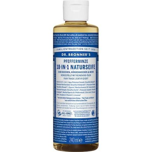 Dr. Bronner's Pflege Flüssigseifen Pfefferminze 18-in-1 Naturseife