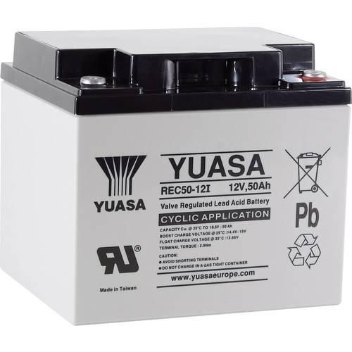 Yuasa REC50-12 YUAREC5012 Bleiakku 12 V 50 Ah Blei-Vlies (AGM) (B x H x T) 197 x 175 x 165 mm M5-Schraubanschluss Geringe Selbstentladung, Wartungsarm,