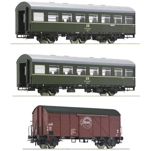 Roco 6200010 H0 3er-Set 2: Personenzug der DR Reko-Sitzwagen Baage, Güterwagen Gms