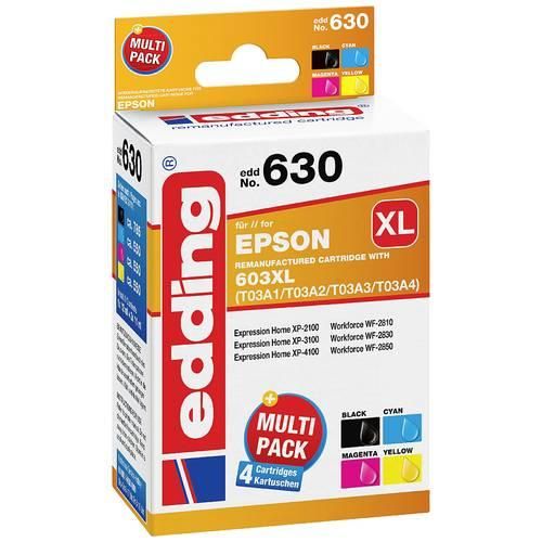 Edding Druckerpatrone ersetzt Epson 603XL, T03A6, T03A1, T03A2, T03A3, T03A4 Kompatibel Kombi-Pack Schwarz, Cyan, Magenta, Gelb EDD-630 18-630