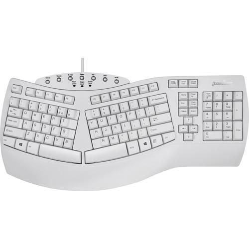 Perixx Periboard-512 USB Tastatur Deutsch, QWERTZ Weiß Ergonomisch