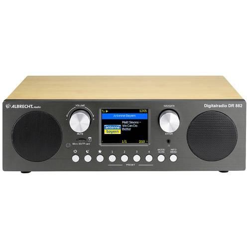 Albrecht DR 882 Tischradio DAB+, DAB, UKW AUX, USB, SD Schwarz, Braun