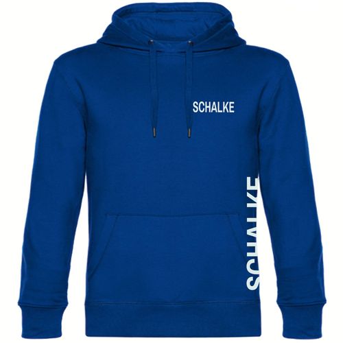 multifanshop Kapuzen Sweatshirt - Schalke - Brust & Seite - Druck weiß - Hoodie