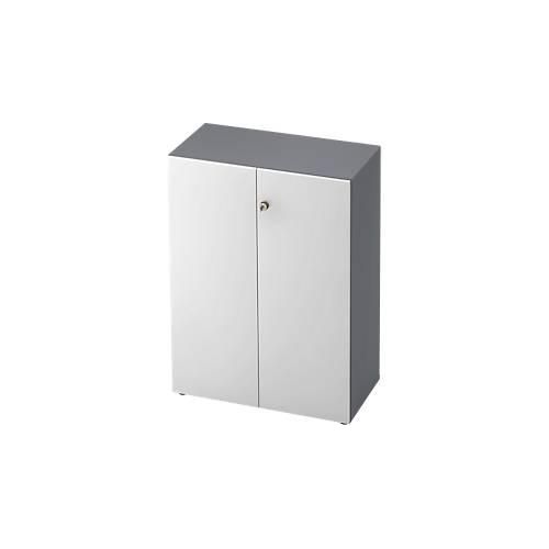 Aktenschrank TOPAS LINE, 3 Ordnerhöhen, Türen abschließbar, graphit/weiß