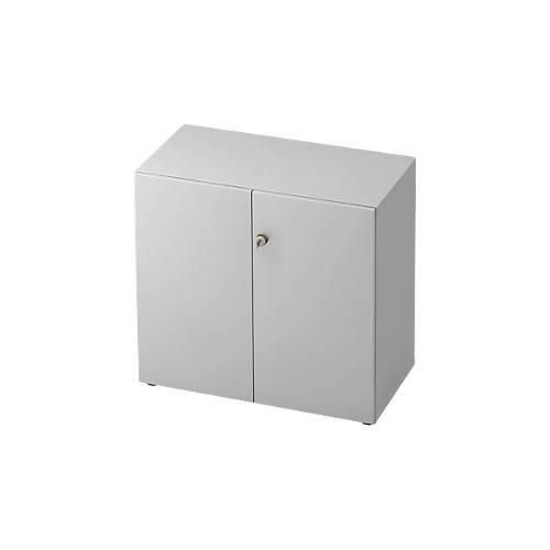 Aktenschrank TOPAS LINE, 2 Ordnerhöhen, Türen abschließbar, lichtgrau/lichtgrau