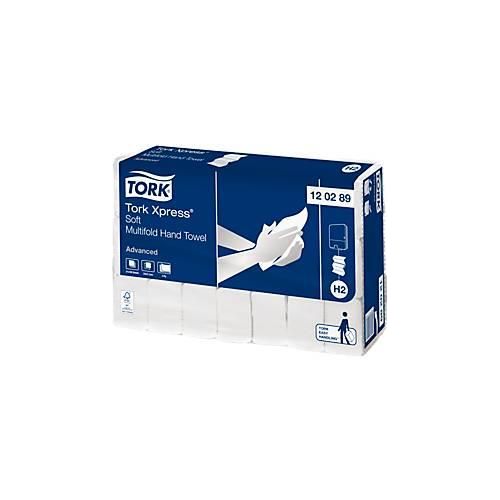 Tork® Multifold-Handtücher Xpress 120389, 2-lagig, Multifold-Handtuchsystem H2, L 260 x B 210 mm, 21 Pack á 180 Stück (3780 Tücher), weiß