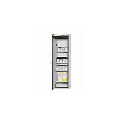 Sicherheitsschrank Typ 90 asecos S-CLASSIC-90, Flügeltür mit Türfeststellanlage, Anschlag links, Front Lichtgrau, B 596 x T 616 x H 1968 mm